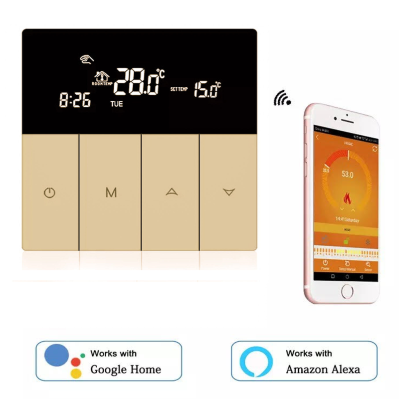 Wi-Fi терморегулятор Ecoset TGP 51 з датчиком підлоги 3м ( кремовий )